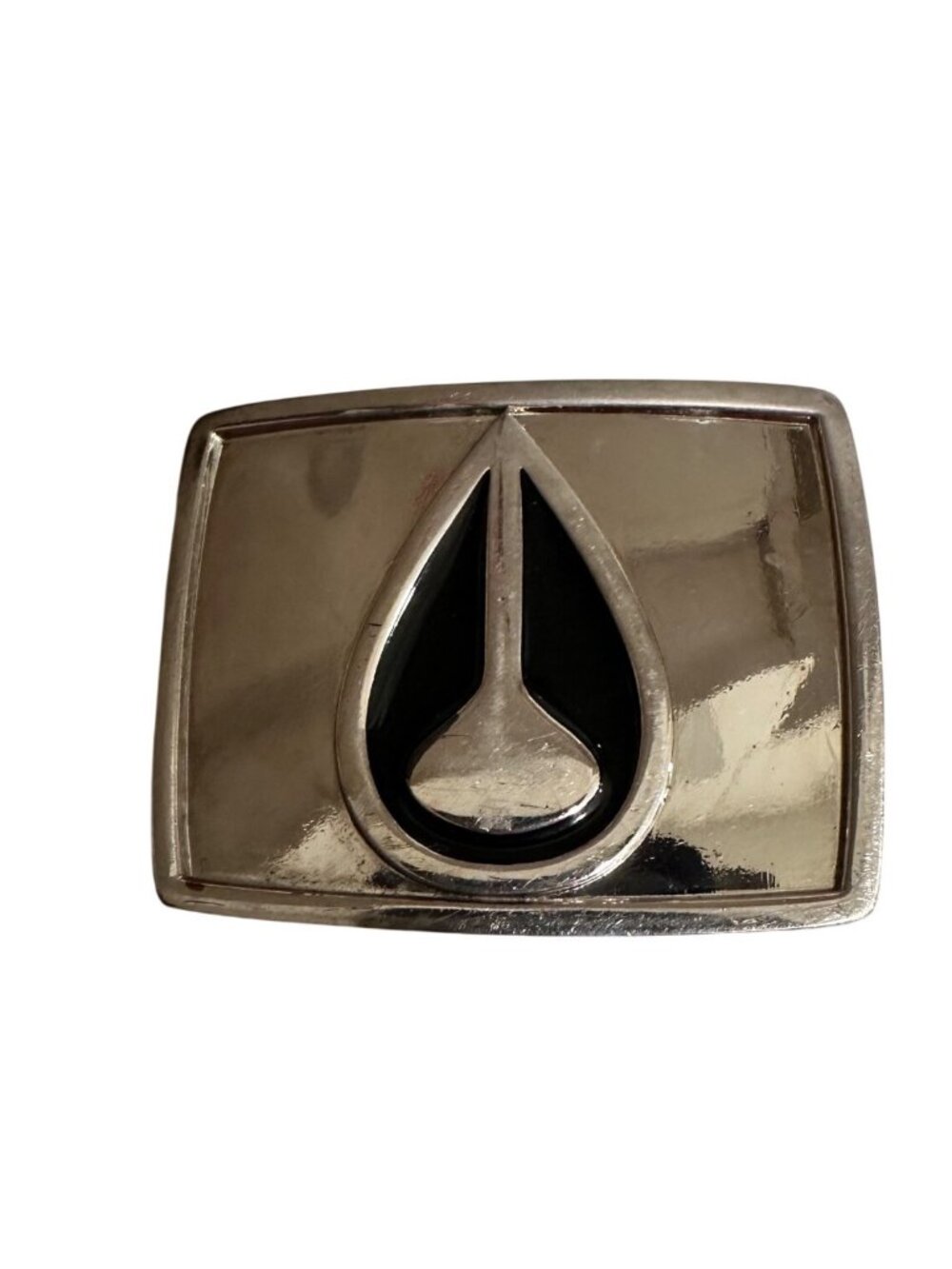 Silver Y2K Nixon Belt Buckle